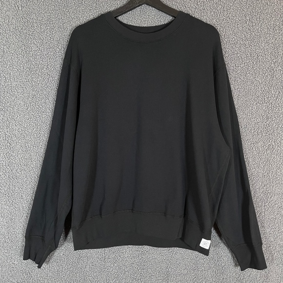 Reigning Champ Terry Cotton Crew Neck Sweatshirt - Men's Size L - Black - Picture 1 of 8